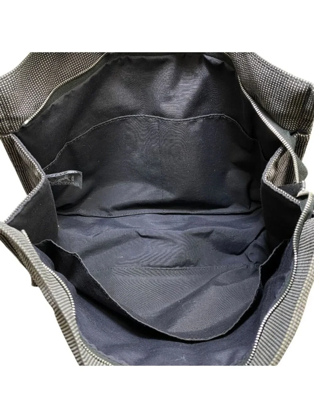 Hermes Her Line Pouch MM Clutch Multi Case Gray Canvas Polyester Logo Sophistica - Picture 7 of 9